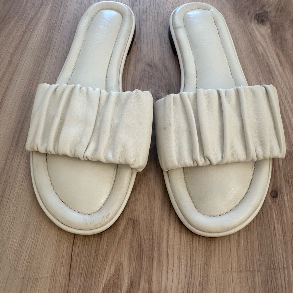 Jcrew Cream Slide Sandals